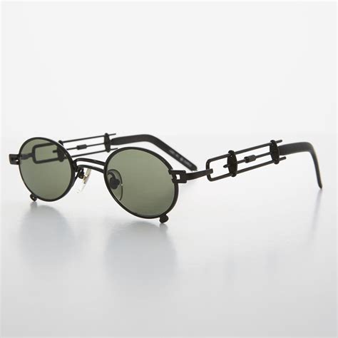 dark oval steampunk wire rim cable shaft sunglasses|Oval Steampunk Sunglasses .